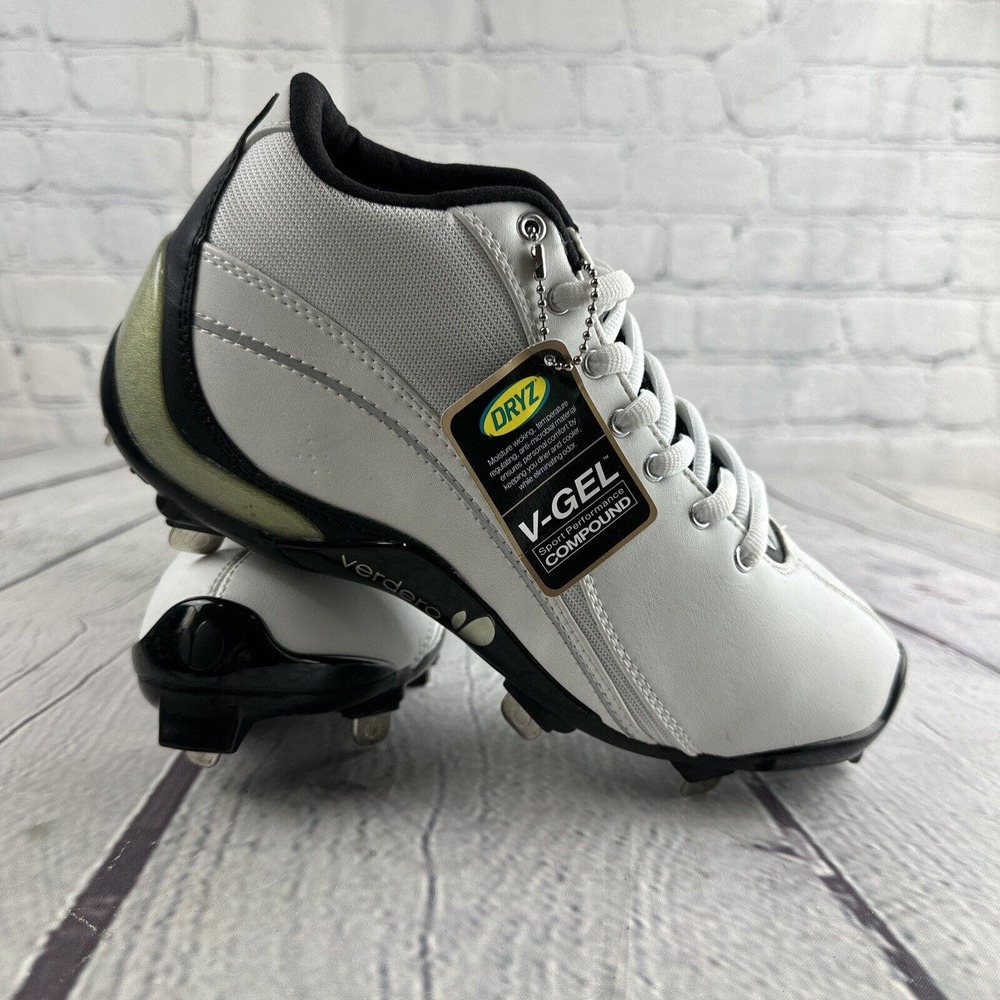 NEW Baseball Cleats!‎ Verdero Metal Mens Size 6 in White